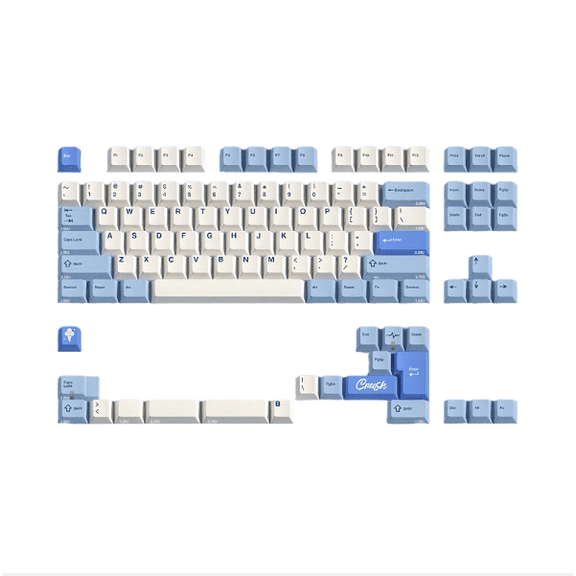 Sea Salt Blue PBT Dye-Sublimation Keycaps for Mechanical Keyboards, Cherry Profile Thick Keycaps for 60/65/68/75/87 Layouts