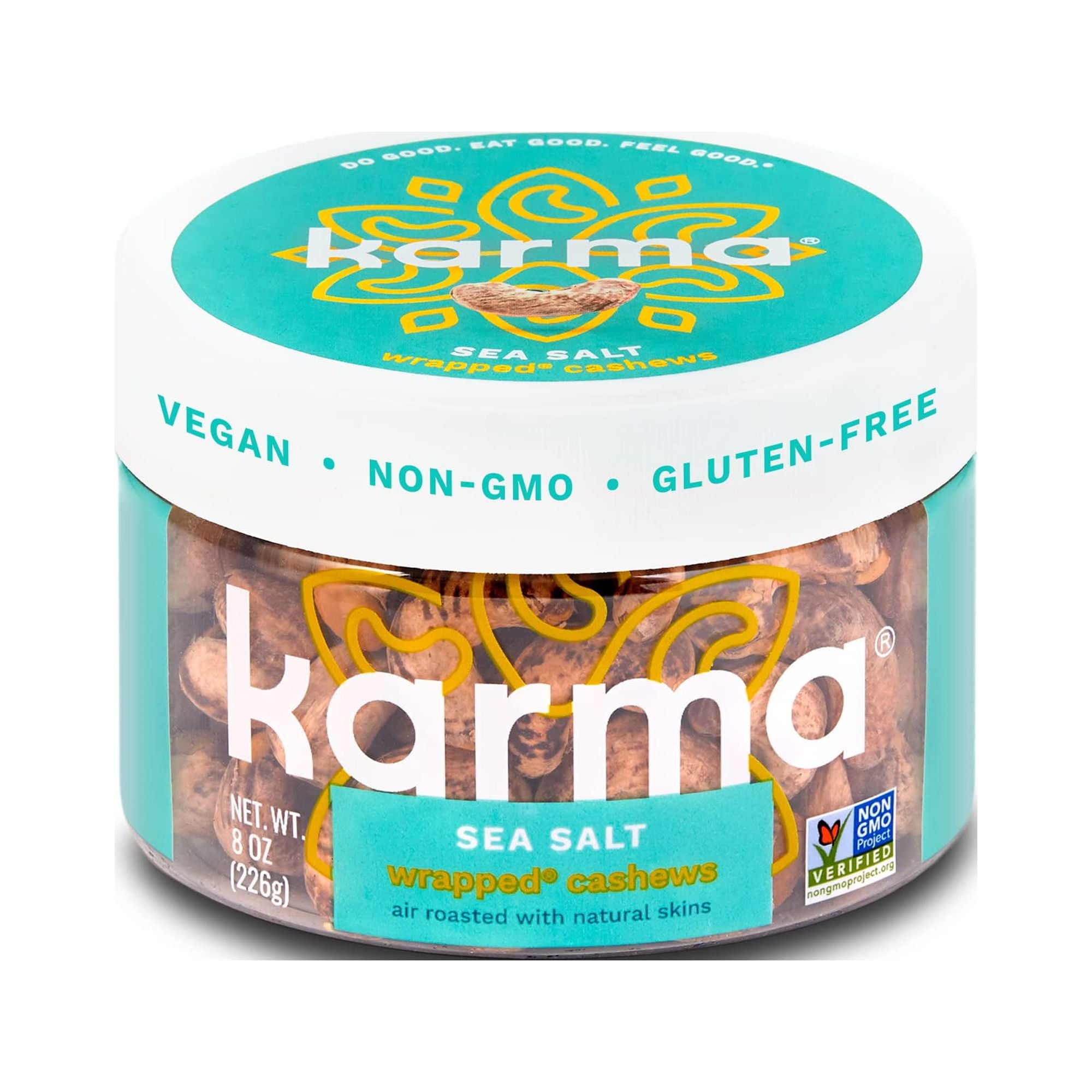 Sea Salt Cashews with AIF4 Skin by Karma Nuts, Whole, Roasted, Vegan