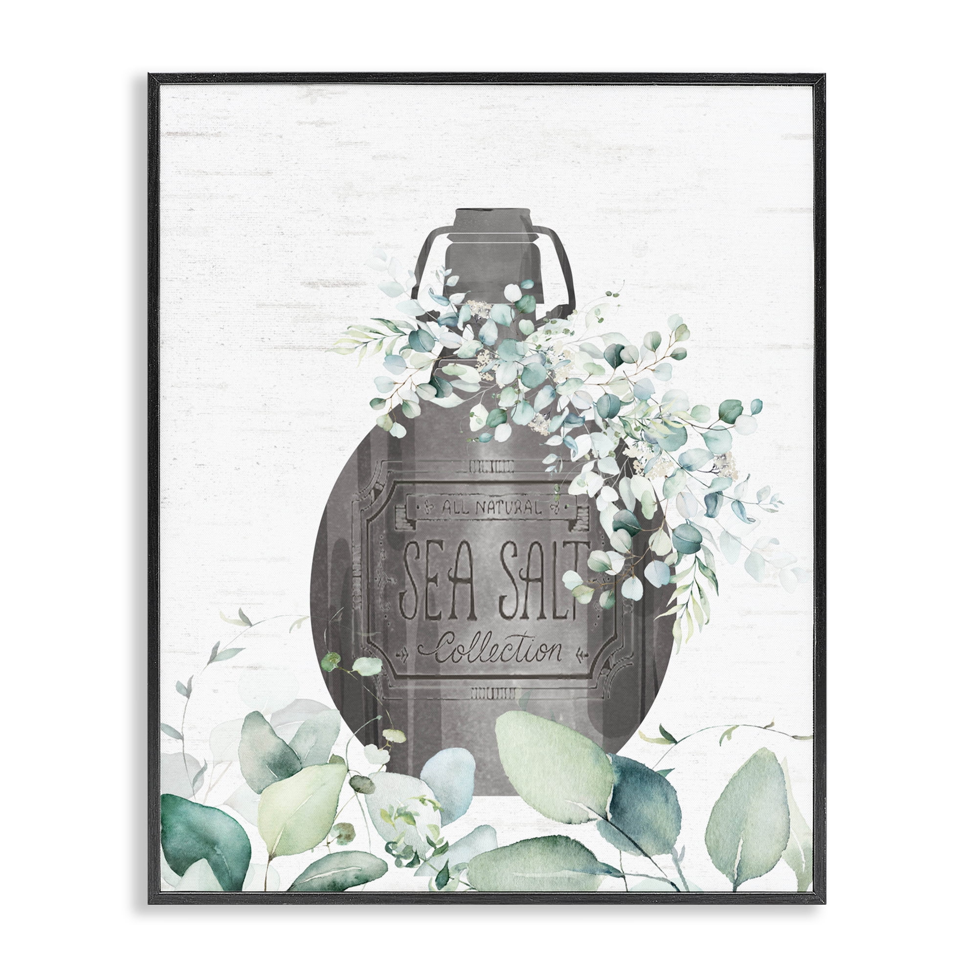 Sea Salt Collection Bottle Black Framed Giclee Art, design by Lettered and Lined
