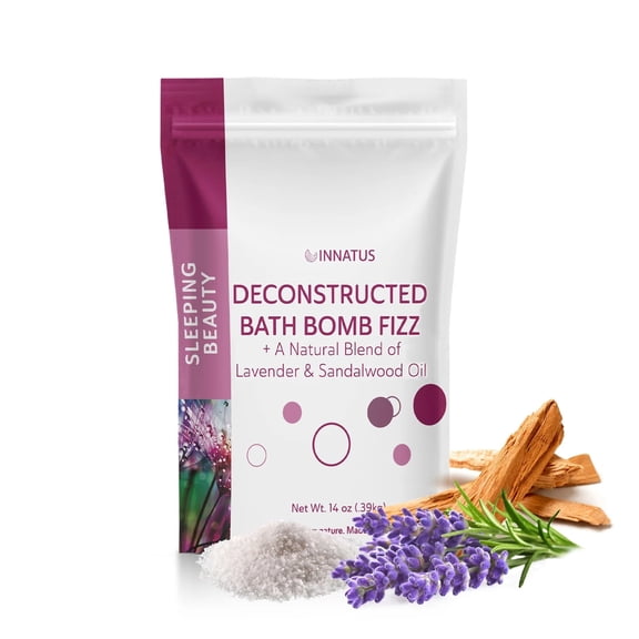 Sea Salt Fizzy Deconstructed Sleeping Beauty Bath Bomb 14oz Bath Fizz Infused with Natural Oils for Deep Relaxation (Tea Tree Oil)