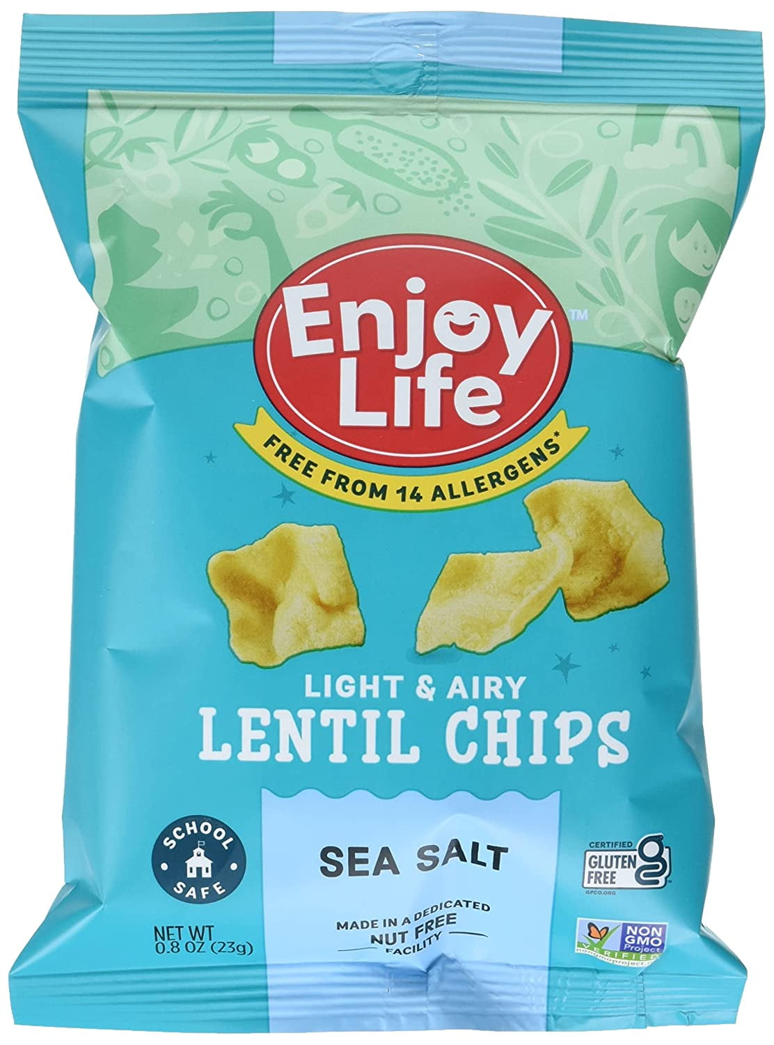 Sea Salt Lentil Chips, Dairy Free, Soy Free, Nut Free, Non GMO, Vegan