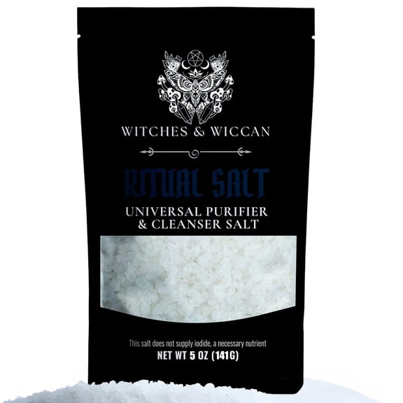 Sea Salt for Purification, Cleansing & Protection Natural Real Salt Ideal for Sacred Space Cleansing, Circle Casting & Spell Rituals 5 Oz Bag, Witches & Wiccan