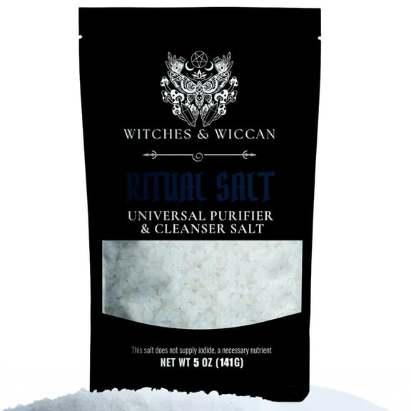Sea Salt for Purification, Cleansing & Protection – Natural Real Salt Ideal for Sacred Space Cleansing, Circle Casting & Spell Rituals – 5 Oz Bag, Witches & Wiccan