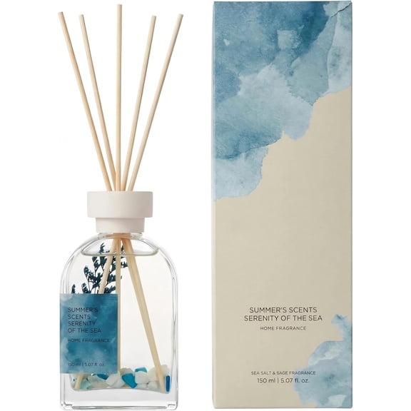 Sea Salt&Sage Reed Diffuser Set, Home Fragrance with Natural Reed Sticks, 5.07 oz| ktyixu | Long-Lasting Air Freshener for Bathroom, Living Room, Office & Home Decor