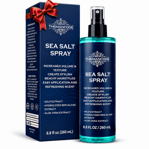 THEMANCODE Sea Salt Spray for Men, Texturizing Hair Spray for Beach Waves, Volume & Texture, Travel Essentials, Christmas Stocking Stuffer for Men, 8.8 fl oz