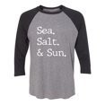 thumbnail image 1 of Sea. Salt. & Sun. Unisex 3/4 Sleeve Baseball Raglan Tee, 1 of 2
