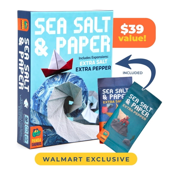 Pandasaurus Sea Salt and Paper + Extra Salt and Pepper Family Strategy Card Game for Ages 8+, from Asmodee (Walmart Exclusive)