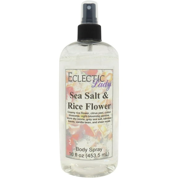 Sea Salt and Rice Flower Body Spray, Eclectic Lady, Hydrating Mist, Unisex, 16 oz