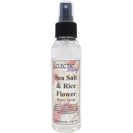 Sea Salt and Rice Flower Room Spray by Eclectic Lady, 4 Ounces, Fragrant Aromatic Room Mist For Home, Room, Office