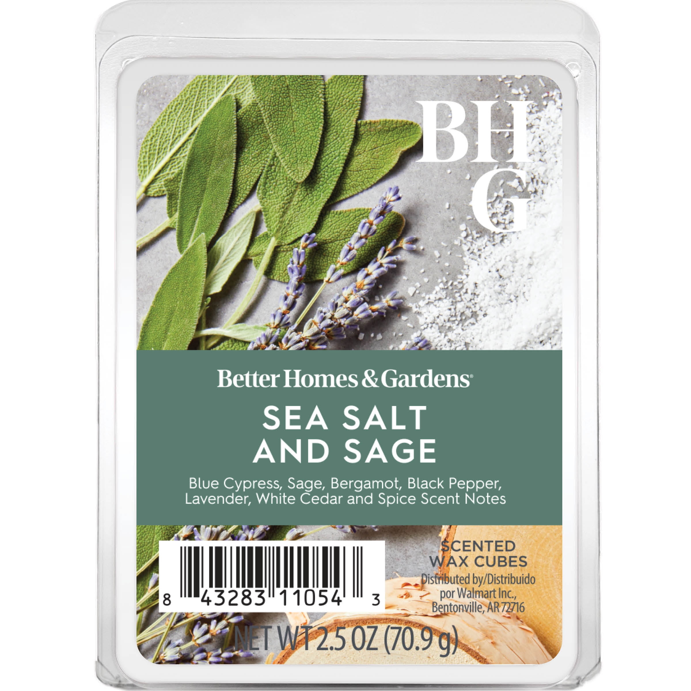 Sea Salted Sage Scented Wax Melts, Better Homes & Gardens, 2.5 oz (1-Pack) - Walmart.com