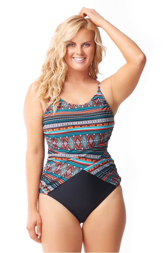 Beachy Drape Surplice One Piece Bathing Suit, 20