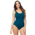 thumbnail image 1 of Sea Sand Swimwear Teal Pleated Mio Swimsuit, 22, 1 of 3