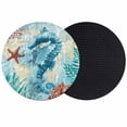 thumbnail image 1 of Sea Seahorse Coastal Coasters Set of 2, Absorbent Coasters for Drinks, Nautical Summer Coral Ocean Vintage Coaster for Desk Coffee Table Protection, Home Decor House Warming Gifts 4", 1 of 8