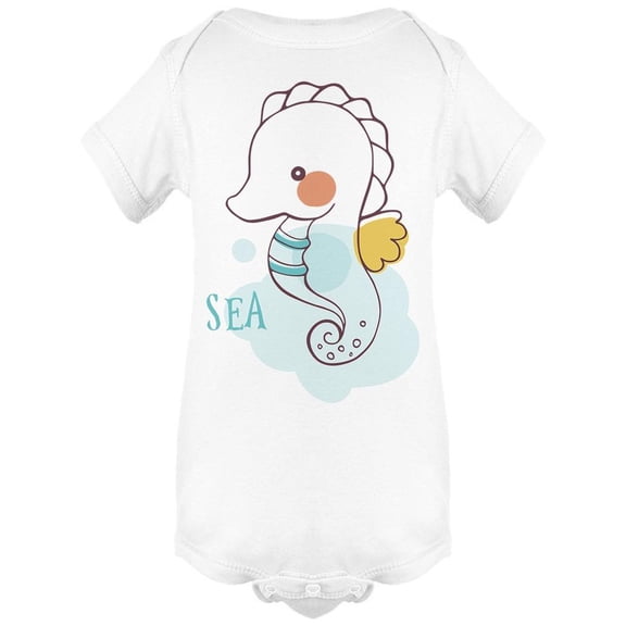 Sea Seahorse Drawing Line Art Bodysuit Infant -Image by Shutterstock,  Newborn