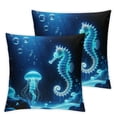 thumbnail image 1 of Sea Seahorse Jellyfish Throw Pillow Covers  Set of 2 Decorative Pillowcase Cushion Covers Soft Velvet Pillow Cases for Sofa Couch Bed Car Bedroom Home Decor, 1 of 6
