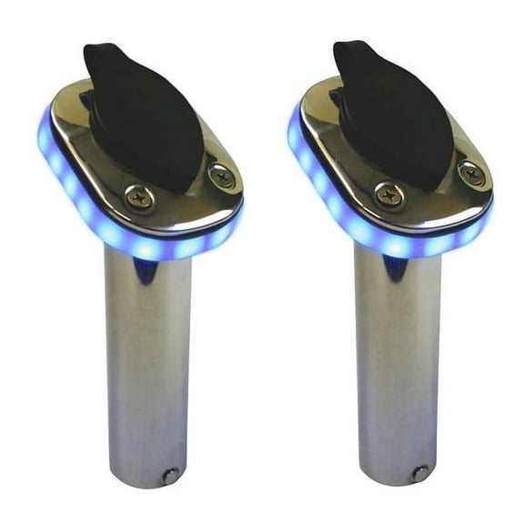 Sea Sense Boat Rod Holders 50091525 | Blue LED 30 Stainless (Pair)