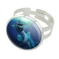 thumbnail image 1 of Sea Serpent Ocean Monster Dragon Fantasy Silver Plated Adjustable Novelty Ring, 1 of 4