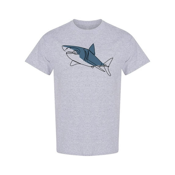 Sea Shark Linear Style T-Shirt Men -Image by Shutterstock, Male Large