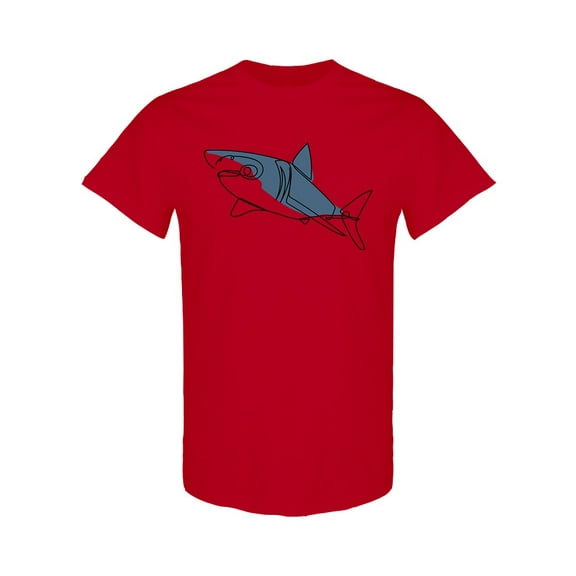 Sea Shark Linear Style T-Shirt Men -Image by Shutterstock, Male Medium
