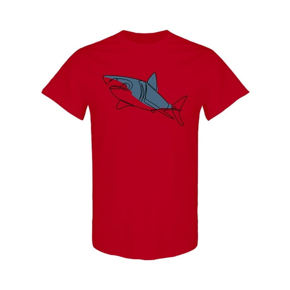 Sea Shark Linear Style T-Shirt Men -Image by Shutterstock, Male x-Large