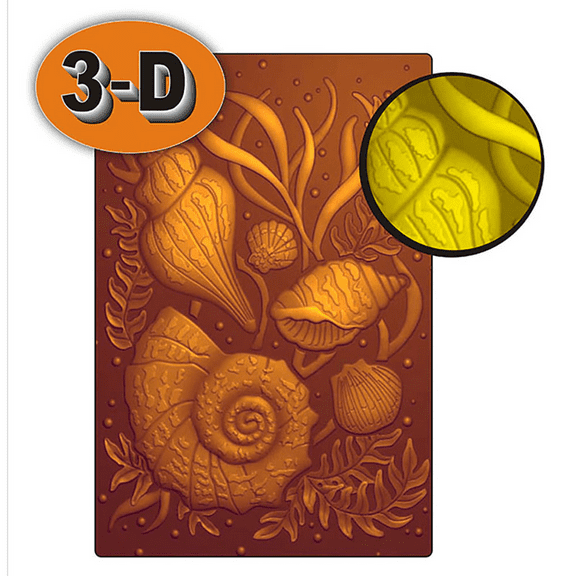 Sea Shell 3D Embossing Folder for Card Making & Scrapbooking - Durable Plastic, Easy Embossing - Essential Tool for DIY Crafts, Perfect for Scrapbooking & Paper Craft