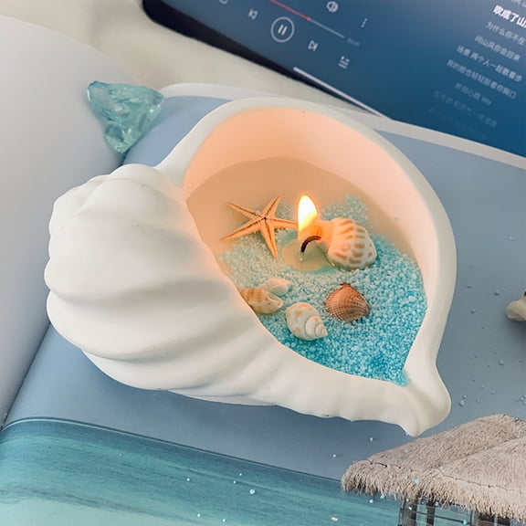 Sea Shell Aromatherapy Candle, Natural Candles Conch Soy Wax Gel Candle, Handmade Natural Scented Candles, Decorative Candles, Meditation Stress Relief Items (B)