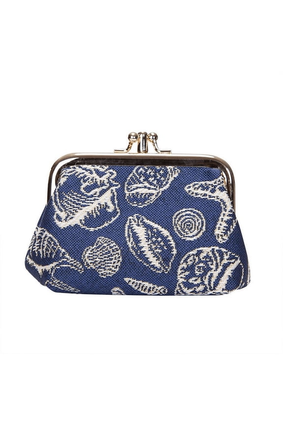 Sea Shell Coin Clasp Frame Purse Wallet