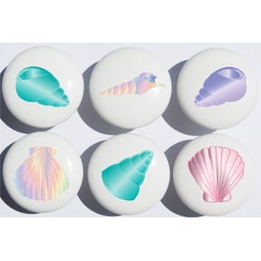 Sea Shell Drawer Pulls Seashell Beach Decor Presto Chango Decor Gloss finish Ceramic Cabinet Drawer Knobs / Set of 6