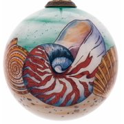 Sea Shell Hand Painted Mouth Blown Glass Ornament
