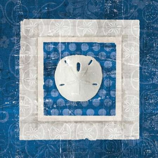 Sea Shell I on Blue Canvas Art - Belinda Aldrich (24 x 24)