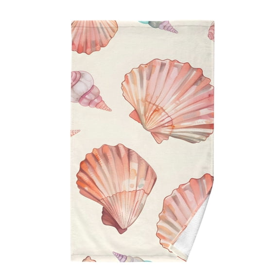 Sea Shell Pattern Cartoon Pure Cotton Bath Towel Hand Towel 1 Piece for Pool Beach Gym 16" x 28"