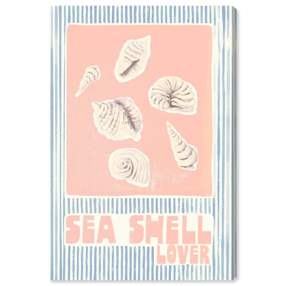 Sea Shell Poster Canvas Trendy Coastal Print by Art Remedy, Gallery Wrapped, 36" x 54"