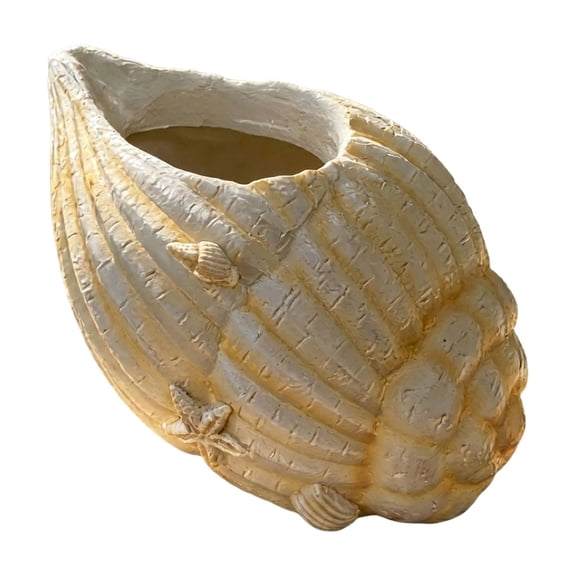 Sea Shell Resin Pot Planter, Unique Shell Conch Flower Pot Resin Statue Planter for Birthday Gifts, Pen Holder, Beautiful Decorations and Thanksgiving Table Centerpiece,B