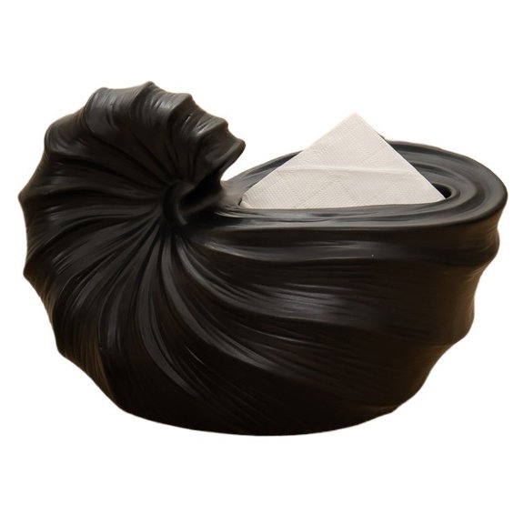 Sea Shell Shaped Ceramic Tissue Box, Elegant Imitation Conch Tissue Holder, Luxury Decorative Tissue Box for Home, Hotel and Dining Room