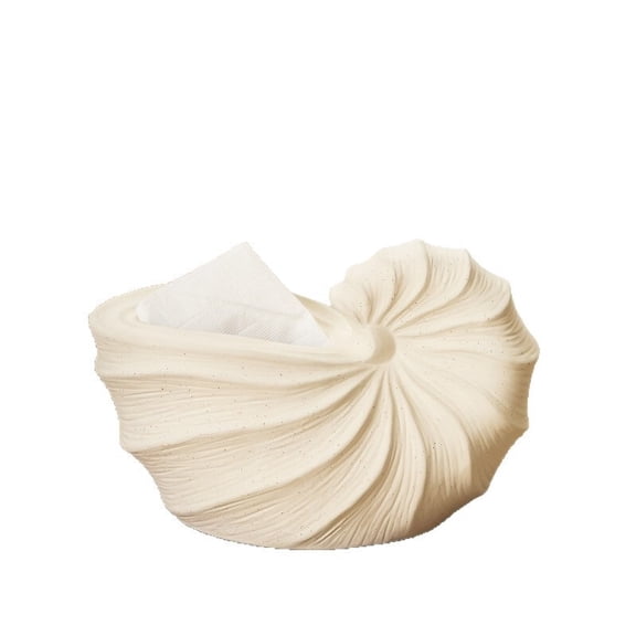 Sea Shell Shaped Ceramic Tissue Box, Elegant Imitation Conch Tissue Holder, Luxury Decorative Tissue Box for Home, Hotel and Dining Room