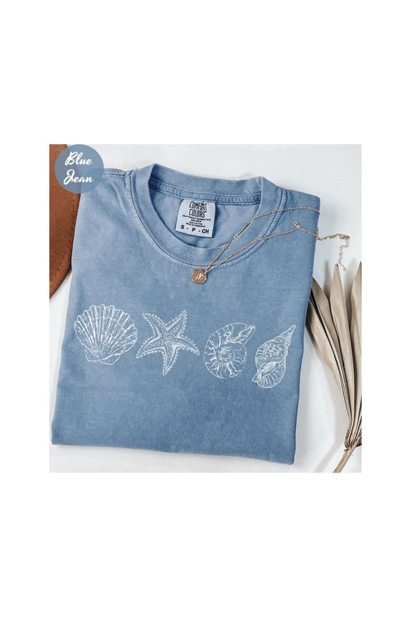Sea Shell Shirt Beach Shirt Summer Shirt Ocean Lover Gift Sea Shell Tee Cute Sea Animal Te