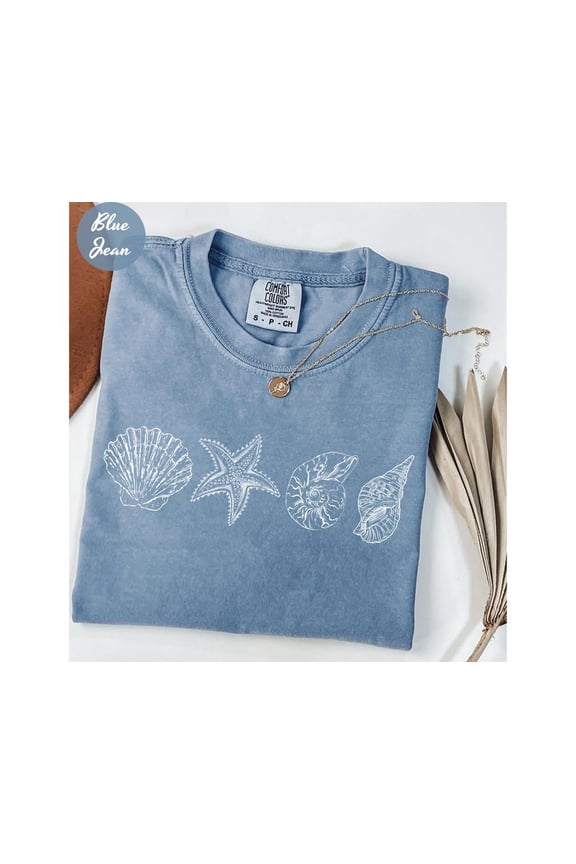 Sea Shell Shirt, Beach Shirt, Summer Shirt, Ocean Lover Gift, Sea Shell Tee