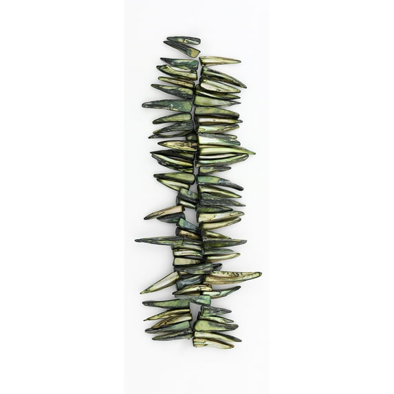 Sea Shell Spike Beads 16" Strand (62-66 ) Hand Crafted Tinted Olive