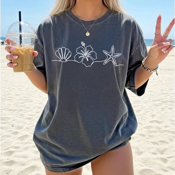 Sea Shells 90s Vintage Ocean Summer T-Shirt All Size S-3XL