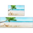 thumbnail image 1 of Sea Shells Beach Tropical Kitchen Rugs and Mats Non Skid Washable Set of 2, Palm Tree Summer Sun Kitchen Runner Rug, Farmhouse Kitchen Floor Mat Under Sink Mat Throw Rug for Doormat, 1 of 6