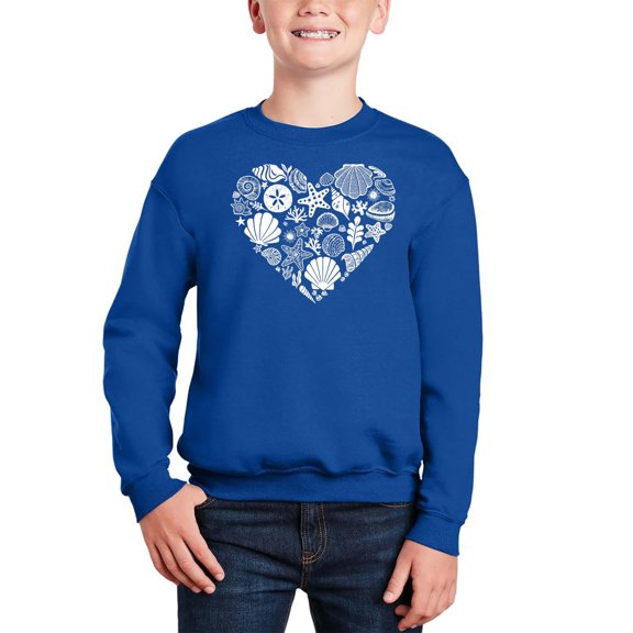Sea Shells - Boy's Word Art Crewneck Sweatshirt