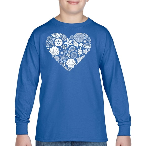 Sea Shells - Boy's Word Art Long Sleeve T-Shirt