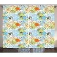 thumbnail image 1 of Ambesonne Sea Shells Curtains 2 Panel Set, Retro Beach Pattern, 108" x 96", Multicolor, 1 of 3