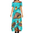 thumbnail image 1 of Sea Shells Dress Animal Print Modern Maxi Dress Streetwear Boho Beach Long Dresses Woman Short Sleeve Oversized Vestidos, 1 of 3