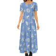 thumbnail image 1 of Sea Shells Dress Animal Print Modern Maxi Dress Streetwear Boho Beach Long Dresses Woman Short Sleeve Oversized Vestidos, 1 of 3