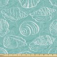 thumbnail image 1 of Ambesonne Sea Shells Fabric by the Yard Upholstery, Doodle Marine Lines, 10 Yards, Seafoam White, 1 of 4
