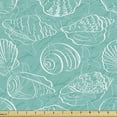 thumbnail image 1 of Ambesonne Sea Shells Fabric by the Yard Upholstery, Doodle Marine Lines, 3 Yards, Seafoam White, 1 of 4