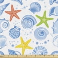 thumbnail image 1 of Ambesonne Sea Shells Fabric by the Yard Upholstery, Aqua Marine Stars, 2 Yards, Multicolor, 1 of 4