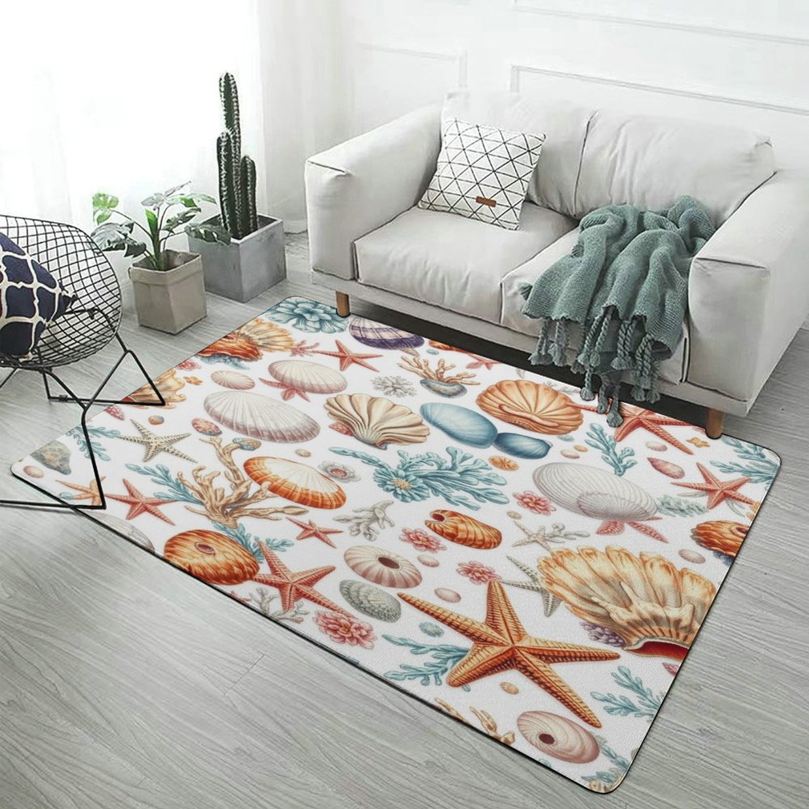 Sea Shells Starfish Coral Carpet Large Size Living Room American Style ...