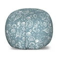 thumbnail image 1 of Sea Shells Storage Toy Bag Chair, Doodle Hand Drawn Style Starfish Pattern Monochrome Abstract Aquatic Print, Stuffed Animal Organizer Washable Bag, Large Size, Blue Grey White, by Ambesonne, 1 of 3